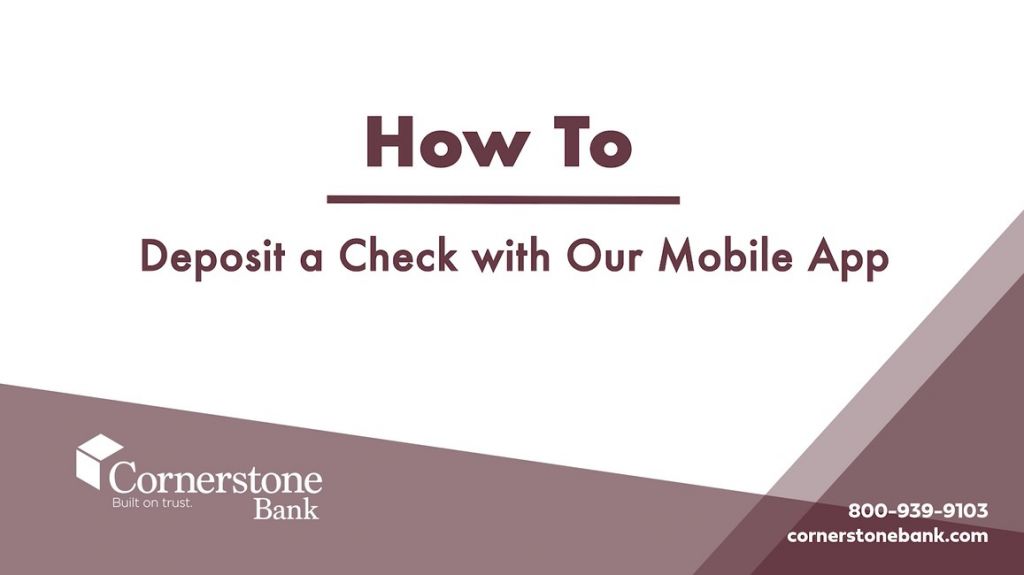 HowTo Banking Videos Cornerstone Bank